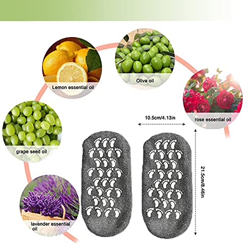 2 Pairs Short Moisturizing Socks, Waltok Cotton Spa Gel Moisture Socks Gel Inner Lining Infused With Essential Oils, Best For Repairing Softening Dry Cracked Feet Skins Overnight #TOP1