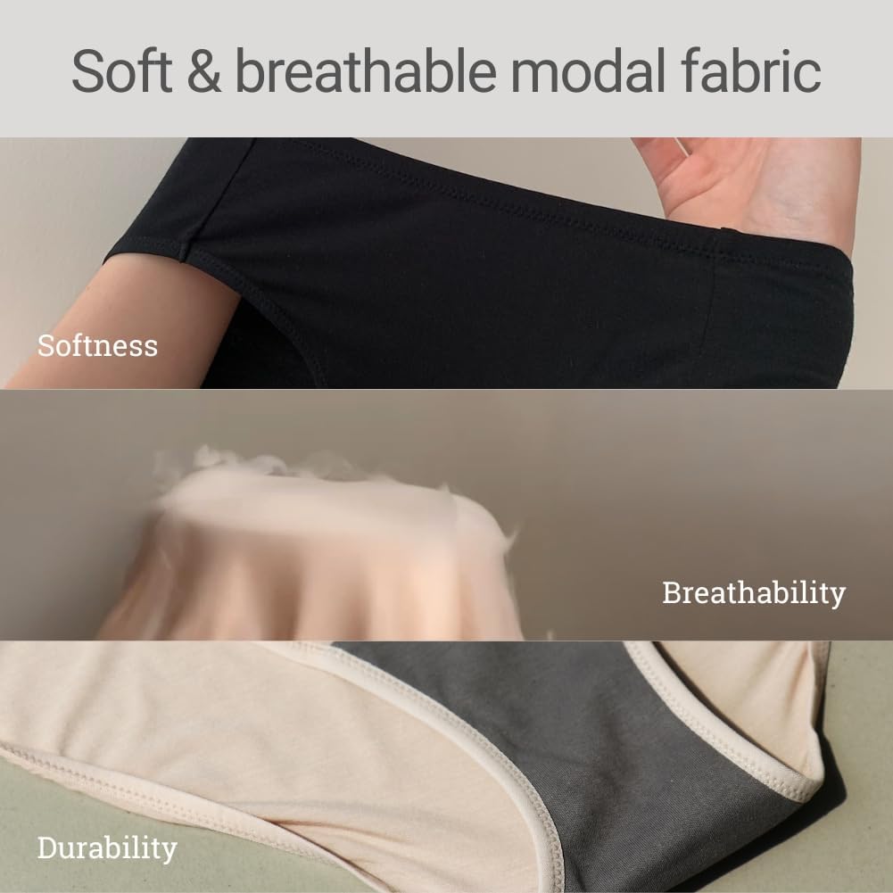 3 Pack Ladies Underwear - Odor Proof Design with Mud Fabric Comfortable Panties Breathable, Everyday Use