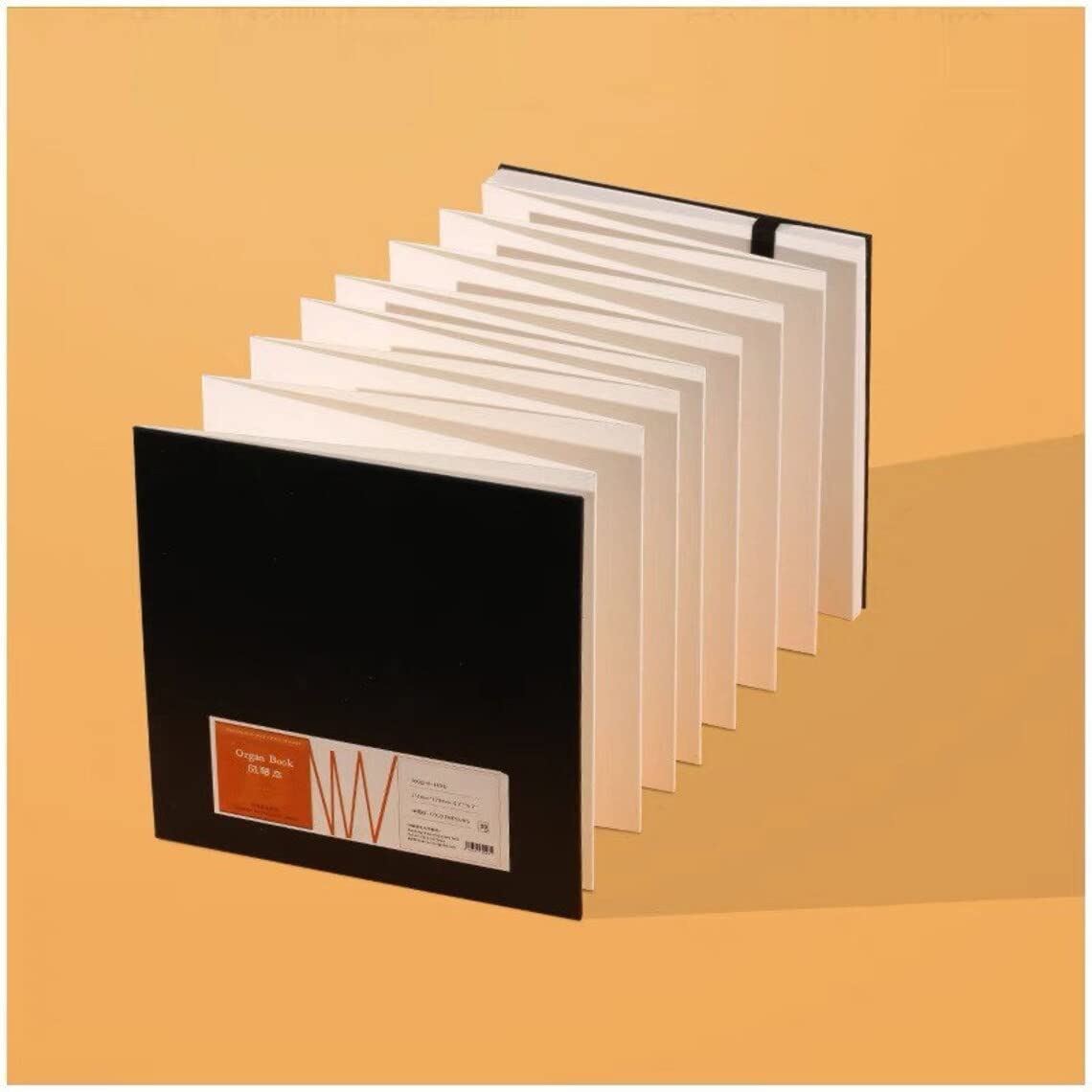 BAOHONG Watercolor Book Organ Design Foldable Academic Painting Book, Cold Press, 140 lb/300 GSM, 100% Cotton, 30 Pages, 6.7” * 6.7”