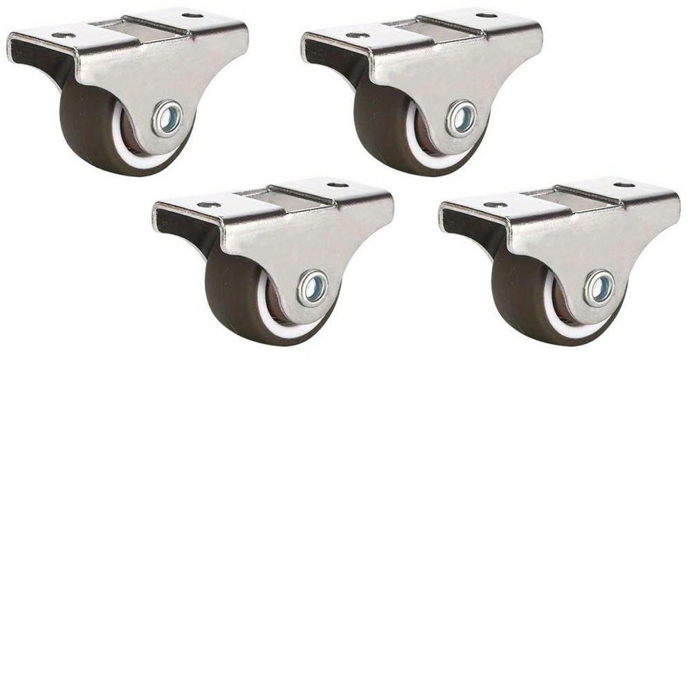 GBRJUYF Mini Furniture Cs Soft Rubber Wheels Low Profile Swivel Castors Quiet Rolling Wheels for Carts & Drawers Directional Set of 4 1.25 Inch