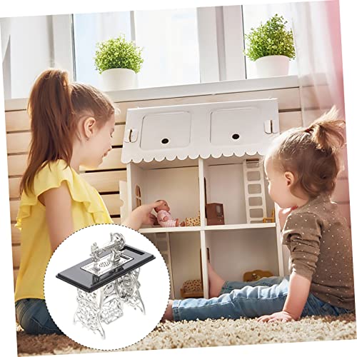 Operitacx 1Pc Mini Naaimachine Peuter Huishoudelijk Speelgoed Huishoudelijk Speelgoed Miniatuur Naaimachine Poppenhuis Voet Naaimachine Meubelmodellen Miniatuur Model Legering Modellering - Image 8