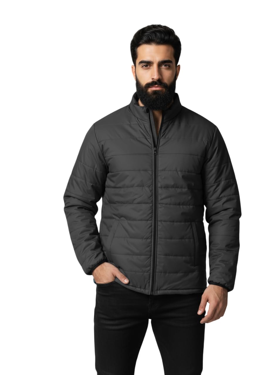 tagas JACKET|mans Winter Puffer Jacket| Men’s Solid Black Quilted Puffer Jackets | Lightweight Warm Winter Wear | Full Sleeve Front Zip Closure | Casual Outdoor Travel Jacket for Men-picture-24