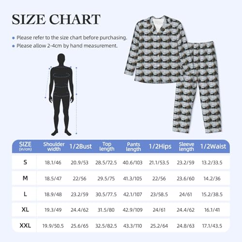 Pijama de manga larga para hombre con estampado de océano ropa de dormir cómoda 3