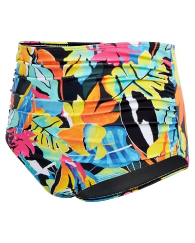 Image of Tempt Me Women High Waisted Bikini Bottom Retro Ruched Swim Bottom Shirred Tankinis Brief