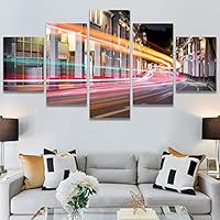 SIGNWIN 5 Panel Canvas Wall Art Light Exposure for Home Decorations Ready to Hang - 60