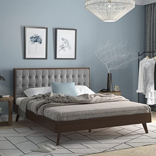 DG-Casa-Soloman-Mid-Century-Modern-Upholstered-Platform-Bed-Frame-with-Square-Button-Tufted-Headboard-and-Full-Wooden-Slats-Box-Spring-Not-Required-Queen-Size-in-Gray-Fabric