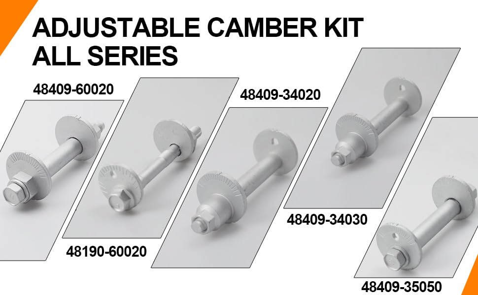 Miniatura 5 de Yojunauto Pernos de ajuste de punta inclinada de suspensión delantera, pernos de alineación de punta de leva de control inferior para Toyota