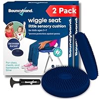 Bouncyband 2Pcs Sensory Core Balance Wobble Cushion Physio - Air Stability Inflatable Balance Disc for Chair & Floor - Blue Balance Cusion Sensory Wiggle Seat By Playlearn (27cm)