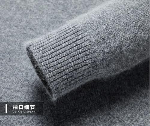 Men's Clothing Solid Color Pullovers Half High Collar Sweater Knitted Retro Screw Thread Tops3