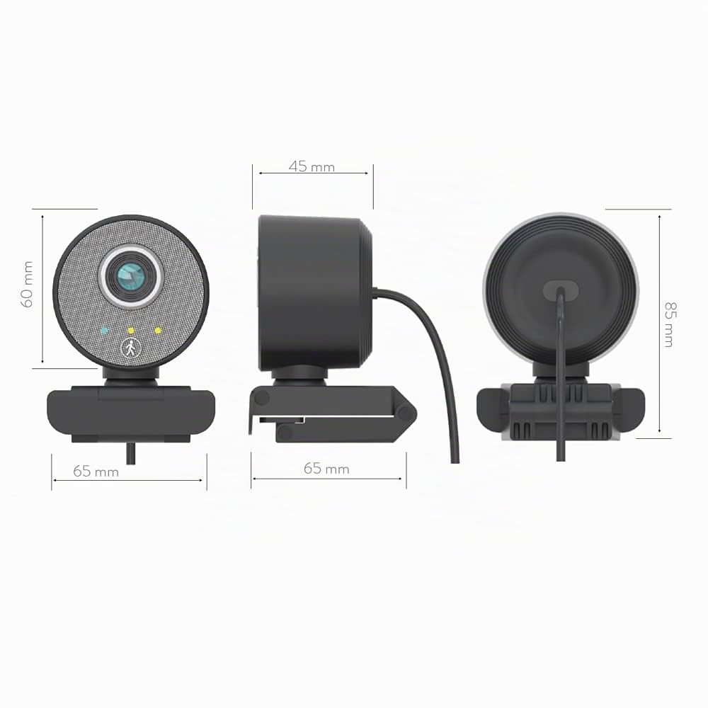 Midland – Webcam PC Follow-U con Microfono Integrato, 360° Cam con Live Tracking, Videocamera Full HD per Streaming, Podcast e Videoconferenze, Compatibile con Tutti i Dispositivi con USB