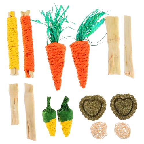 FRCOLOR 小動物用耐久 かじり木おもちゃ ハムスター ウサギ モルモット対応 歯の健康維持 ストレス解消 多機能ペットトイ ラ ランダムカラー