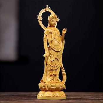 Amazon｜FunLo 繁樓藝雕 仏像 仏壇仏像 勢至菩薩 木製彫刻