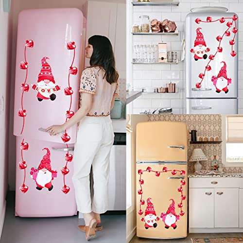 Image of 29PCS Valentines Day Car Refrigerator Decorations - Reflective Valentine Gnome Heart Magnets Decor Party Ornaments Accessories