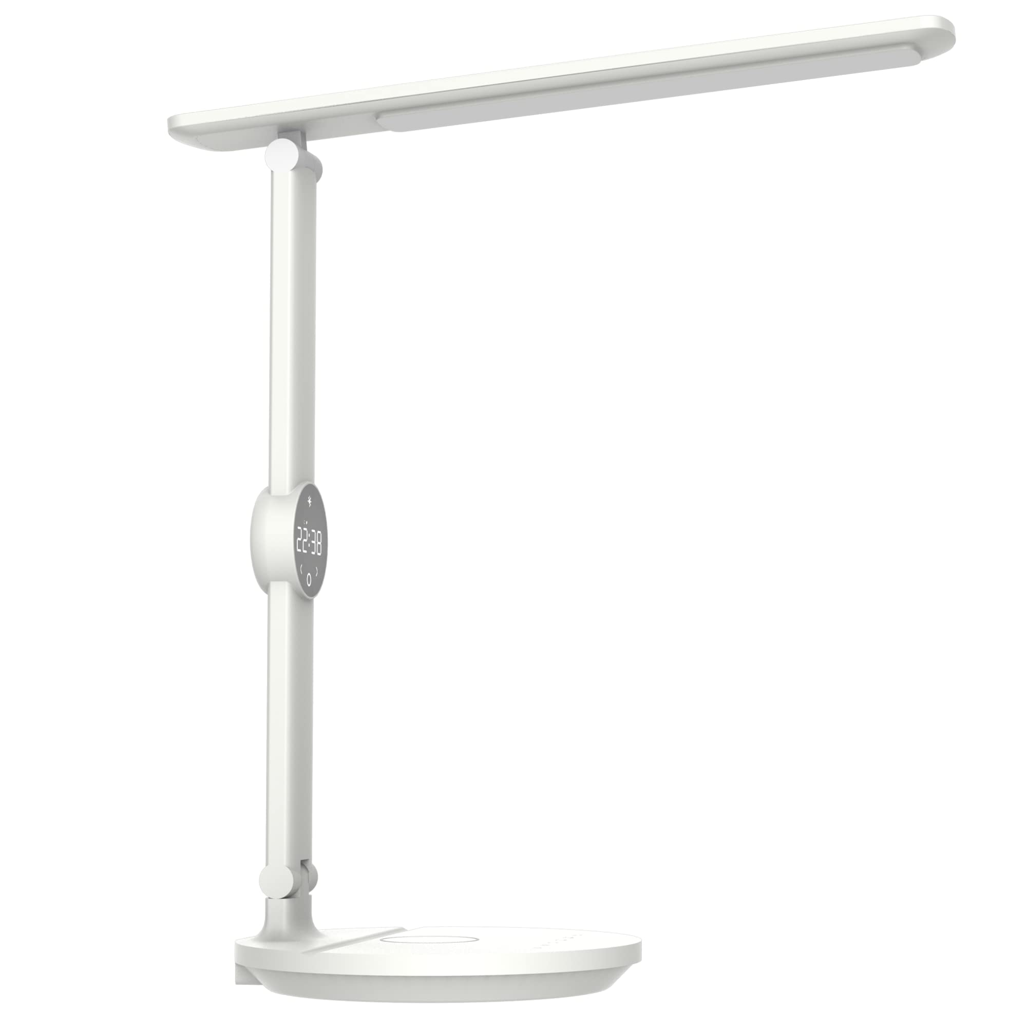 INSPIRE Schreibtischlampe ALEX PLUS – Mit Wireless Charging, Digitaluhr & Dimmbarem LED-Licht