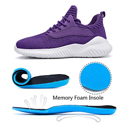 Image of Akk Womens Walking Shoes - Slip On Tennis Running Shoes Memory Foam Lightweight Work Sneakers for Indoor Outdoor Gym