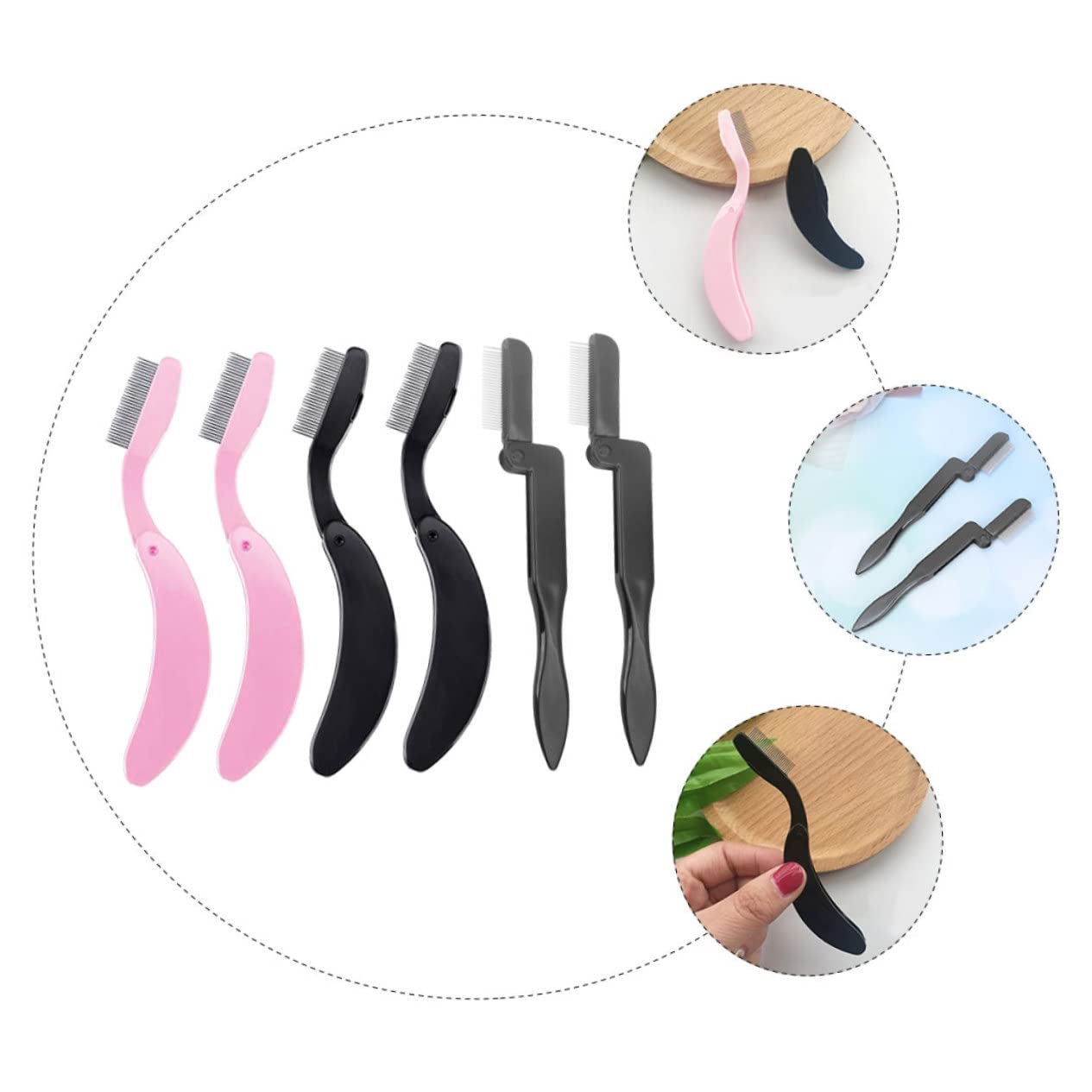 Healeved 18pezzi Pettini Professionali Inossidabile Per Sopracciglia Facili Per e Rifinire