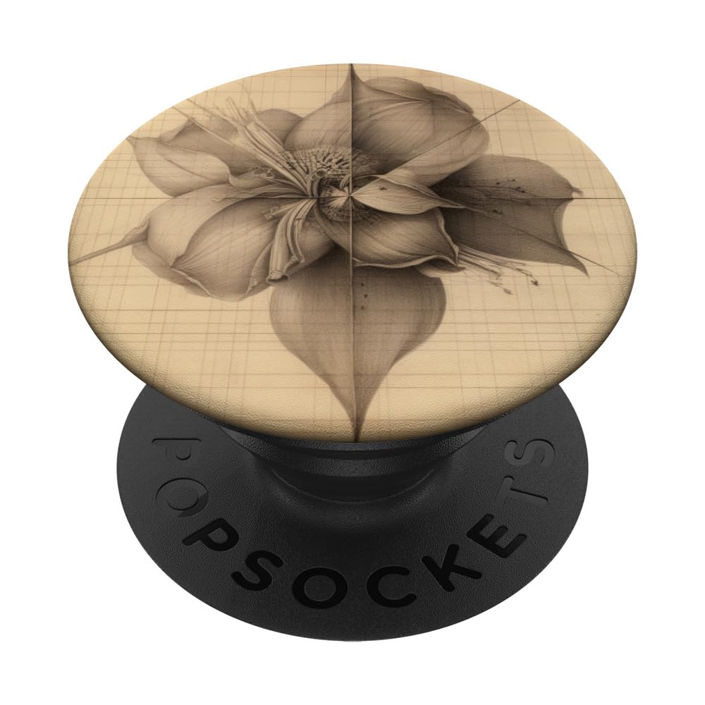 Leonardo Da Vinci Art Geometric Draw Iris Flower PopSockets Swappable PopGrip