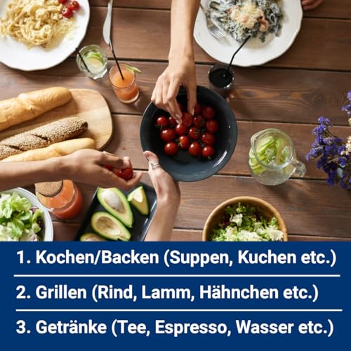 Foto von BMUT 1x Küchenthermometer (digital) für Essen & Getränke (-49°C bis +299°C) Bratenthermometer, BBQ, Fleisch, Tee, Wasser