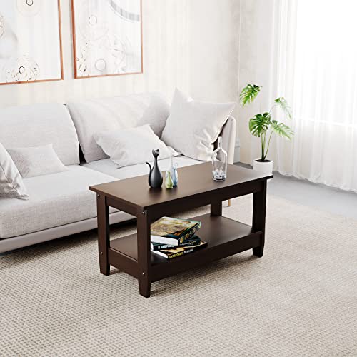 Image of Nilkamal Baron Engineered Wood Center Table | Coffee Table with Shelf (Finish: New Wenge)