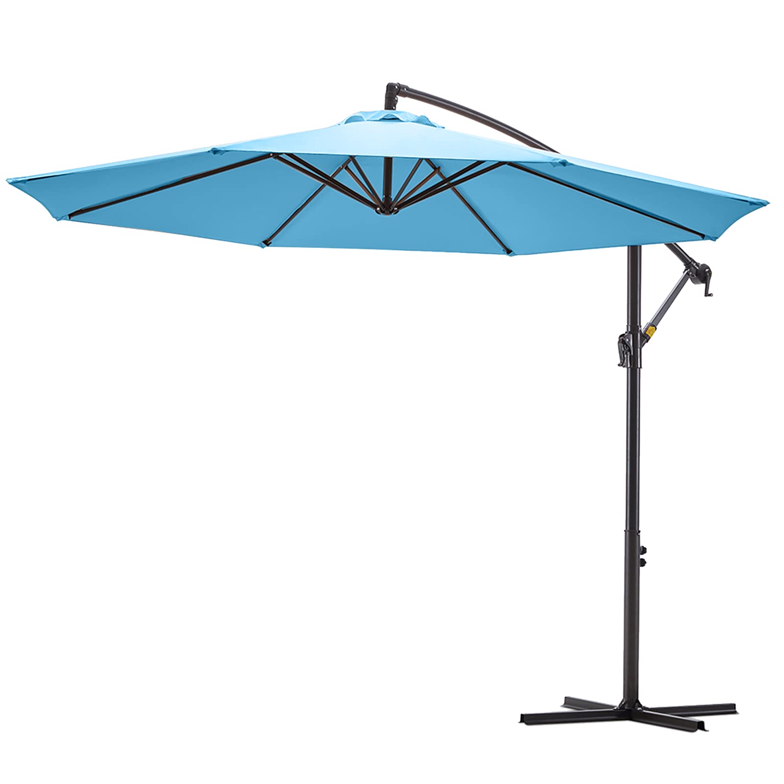 VINEY BOUTIQUE Patio Offset Hanging Umbrella 10 ft. Outdoor Cantilever Umbrella | Fade Resistant Solution-Dyed Canopy | Infinite Tilt & Cross Base | for Yard, Garden, Deck & Lawn (Sky Blue)