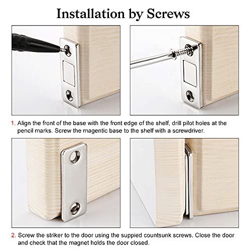 Cabinet Magnetic Catch Jiayi 14 Pack Ultra Thin Cabinet Door Magnets Stick on Drawer Magnets Cabinet Latch Magnetic Closures for Cabinets Kitchen Closet Door Closing Magnetic Door Catch Closer by Jiayi - Used condition - Image 5