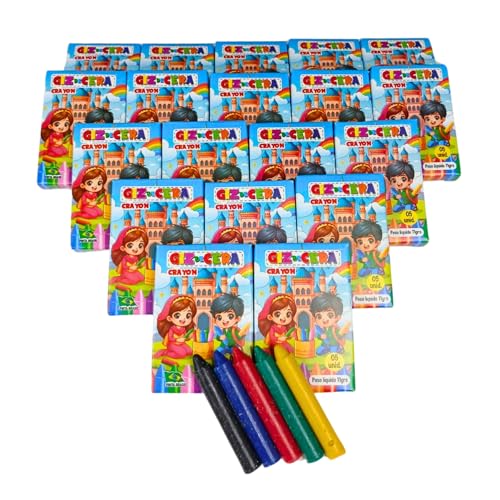 30 Caixa Mini Giz de Cera 5 Cores P/Kit Festa Lembrancinha Infantil