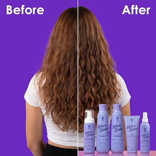 Image of V&Co. Beauty Wave Babe Texturizing Pink Salt Spray (2 Pack), Beach Wave Spray for Wavy Hair with Himalayan Pink Salt & Peptides, Texturizing & Volumizing Mist for Soft, Touchable Waves, 6 oz