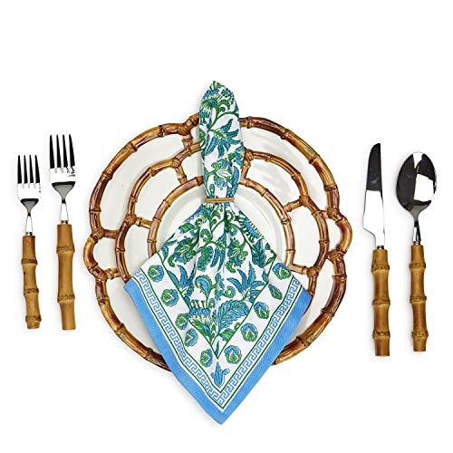 Set de 4 servilletas de tela Hampton Block Two's Company miniatura 6