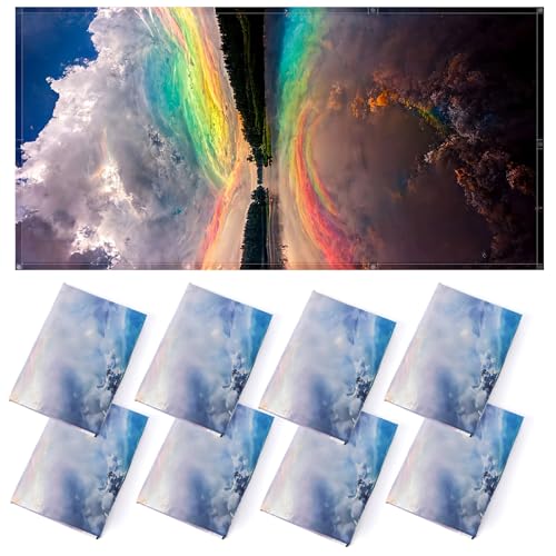 Image of ANGSYLTH 8 Pcs Fluorescent Light Covers - 4 x 2 Feet Covers for Ceiling Lights, 8 x 10 Magnetic Light Filters for Classroom, Office, Hospitals (Sunset)