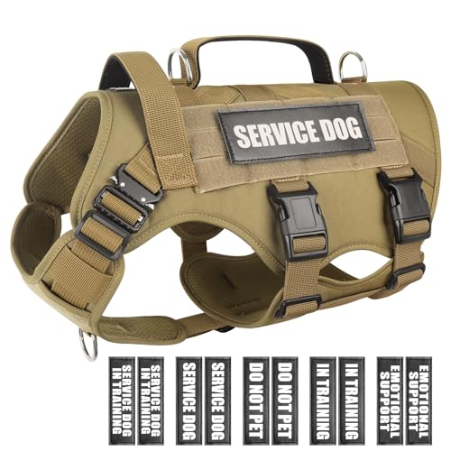 WINSEE Service Dog in Training Vest with 10 Pet Patches, Tactical Working MOLLE...