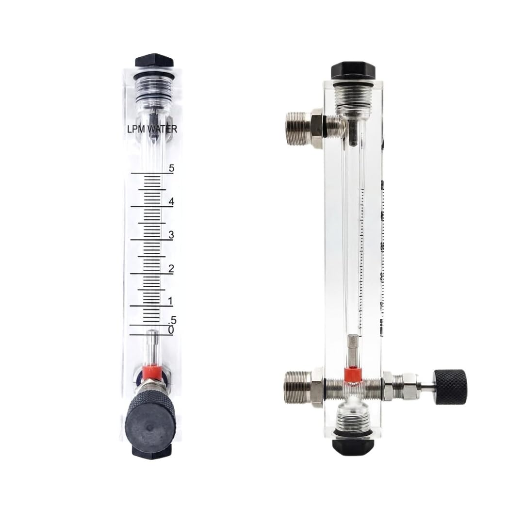 "Ji" Japsin Instrumentation Acrylic Tube Rotameter for Water, 0-5 LPM Range, 1/2" BSP (M) Connection at Rear Top & Bottom Inlet and outlet - Accurate Flow Measurement for Water Applications-picture-11