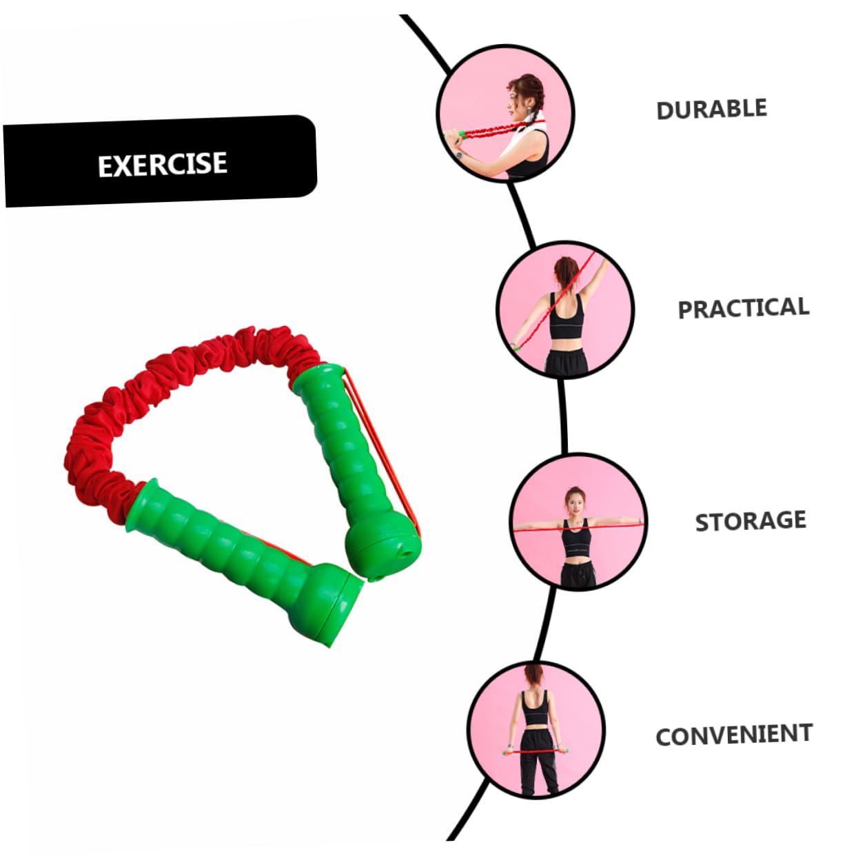 ifundom Attrezzatura Per Allenamento Con Resistenza Flessibile Per Donne Attrezzatura Per Palestra Attrezzatura Per Ginnastica Domestica Attrezzo Per Tirare Le Braccia Cinghia Per