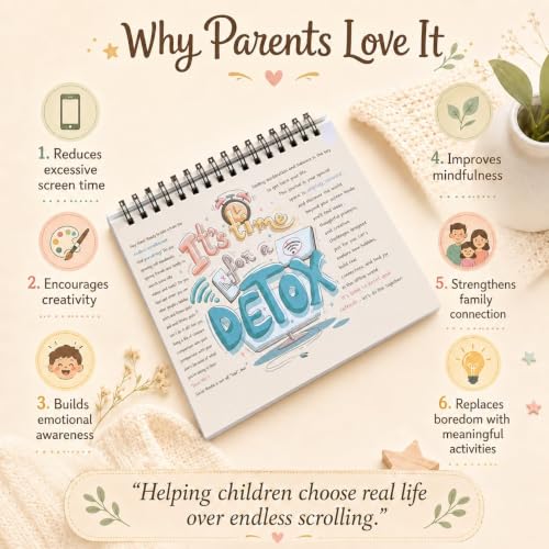 Image of 4-Week Digital Detox Diary for Kids, A5 Screen-Time Journal