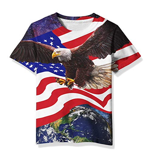 Image of Linnhoy Kids 3D Print Fashion Graphic T-Shirts for Boys Girls 6-16 Years | Unisex Colorful Short Sleeve, Crewneck, Breathable Fabric, Suitable for Daily Sport Festival Wear