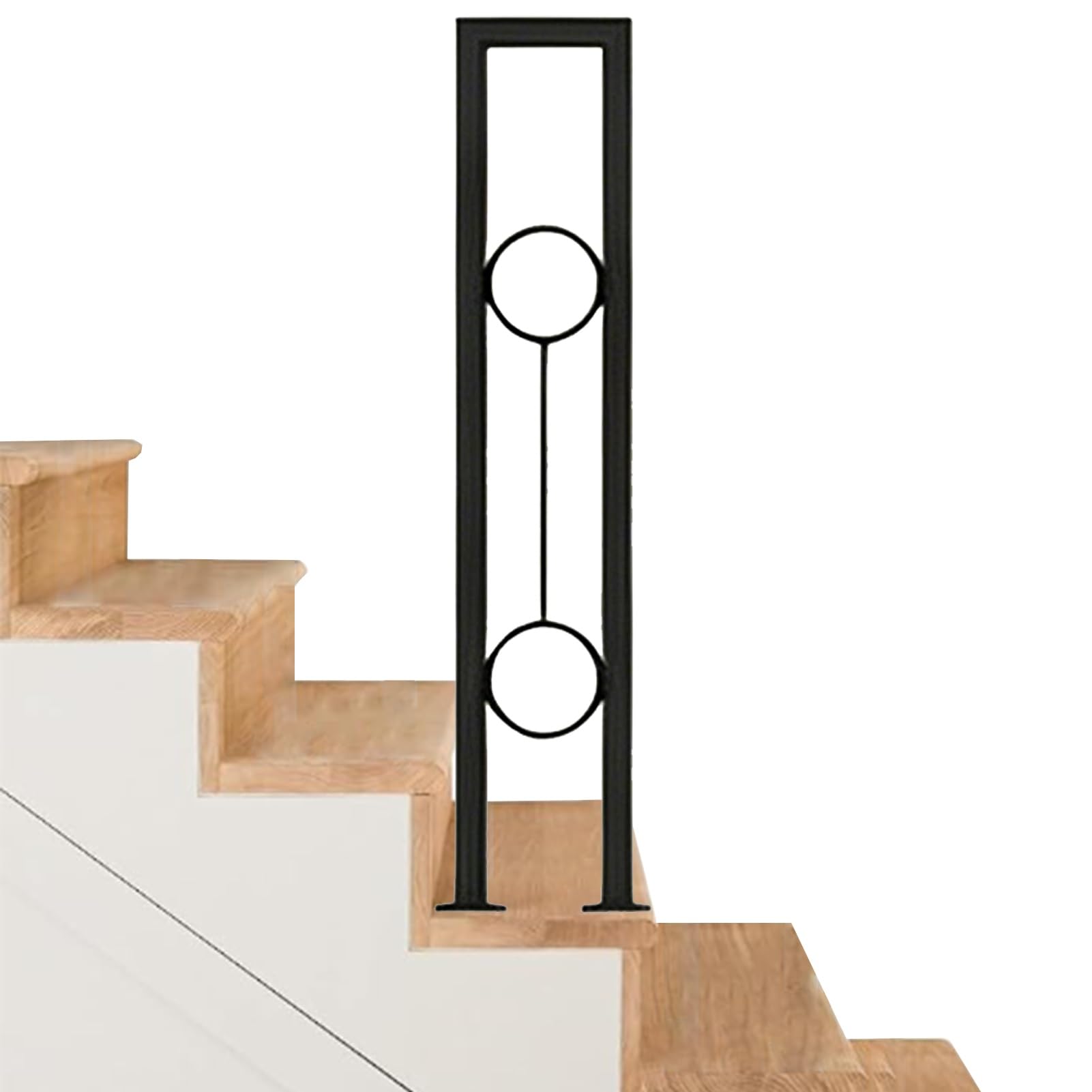 Handrails for Stairs Outdoor Indoor, U-Shaped Metal Wrought Iron Hand Rail Balustrade Fixing, Anti-Slip Stair Railing for Villa Loft Corridor Porch(90cm/35in)