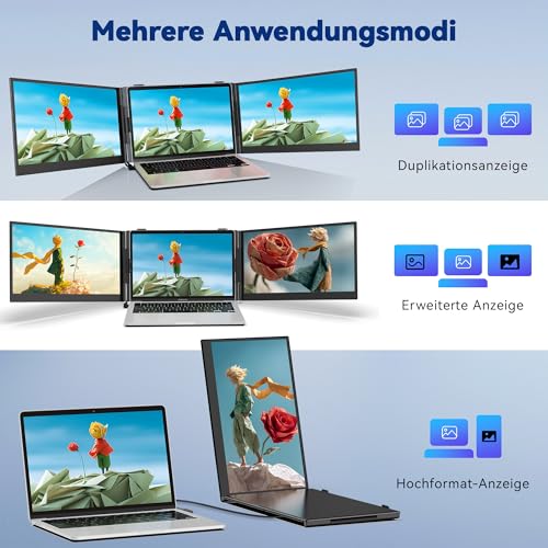 14-Zoll Laptop Monitor Erweiterung, Ein-Kabel-Anschluss, Ultra-dünn – Ansicht 5