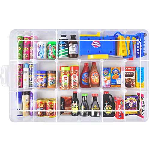 Toy Collector Case Compatible with Mini Brands 5 Surprise Series 1 2 3 Mystery Capsule Real Miniature Brands Collectible Toys, Figure Little Mart Display Storage Organizer Container (Box Only)