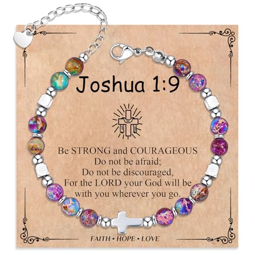 Image of Cross Bracelet for Women Girls, Christian Gifts for Daughter Granddaughter Sister In Christ Friend Niece, Baptism Confirmation First Communion Gifts for Girls