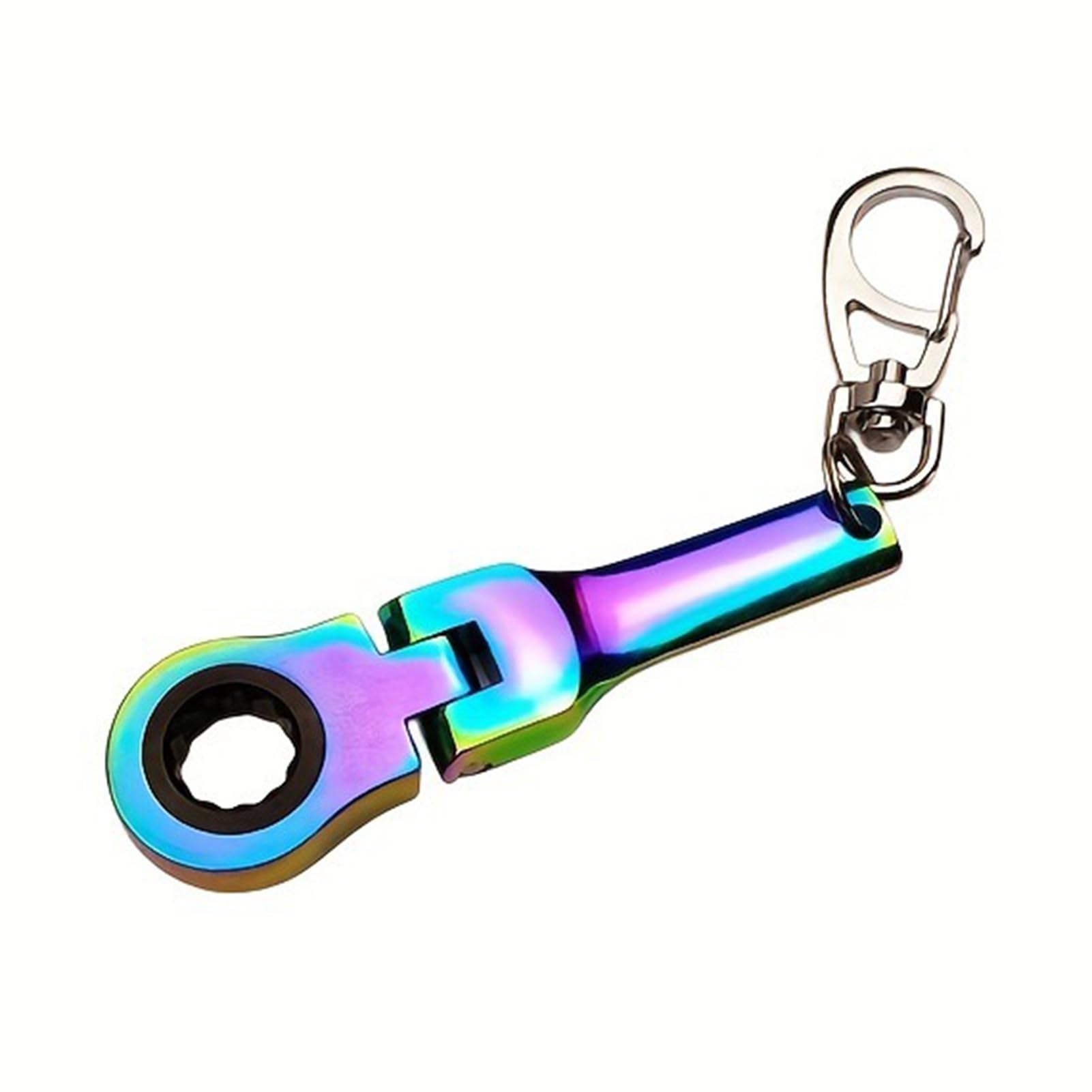 Zephylix Multicolor 10Mm Ratchet Wrench Keychain, Portable Hardware Tool, 180Degree Telescoping Head Mini Socket Spanner, Alloy Steel,