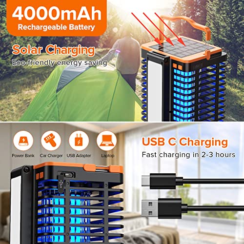 Kiies SOBZ-01 Solar Bug Zapper For Outdoor Indoor, Cordless & Rechargeable Mosquito Zapper With Reading Lamp, 4200V High Powered Mosquito Killer Insect Fly Trap 4000Mah Battery thumb #2
