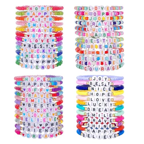 Friendship Bracelets Boho Stackable Bracelets for Women Beach Jewelry Surfer Heishi Clay Bead Bracelets