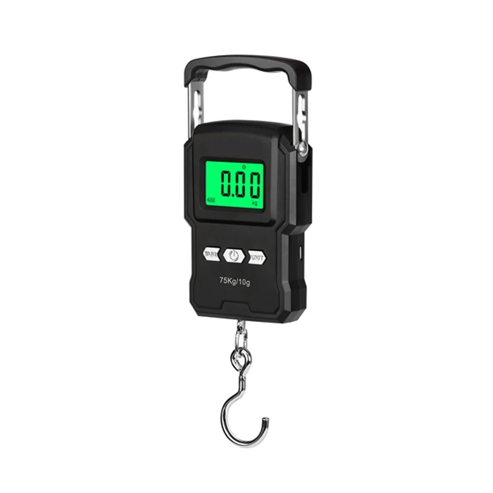 Przenośny Mini Cyfrowy Ręczny 75Kg 10g Haczyk Na Ryby Waga Wisząca Elektroniczne Ważenie Do Bagażu Wyświetlacz LED Saldo