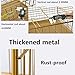 Heavy-Duty Metal Dog Cage with Door Non-Escape Lock Cat Crate Easy-Clean Tray 4-Step Assembly, Full Accessories, for Dogs/Cats/Rabbits, 3 Sizes(Gold,91x56x66cm)