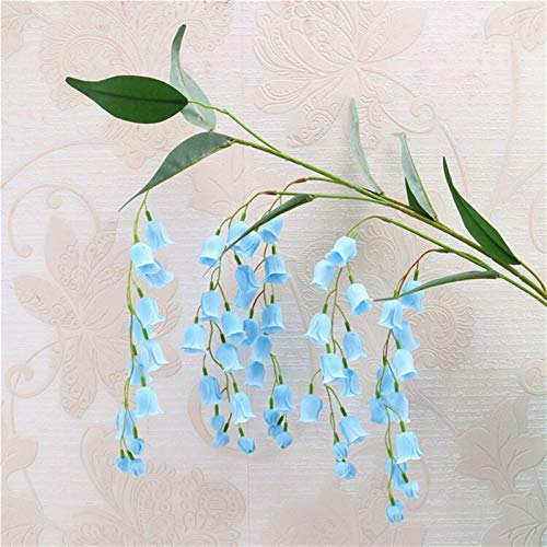 KZEE Artificial Flowers Artificial Flower Bellflower, Wedding Soft Decoration DIY Bell Flower Home Hotel Wedding Decoration Silk Flower Indoors (Color : Blue)