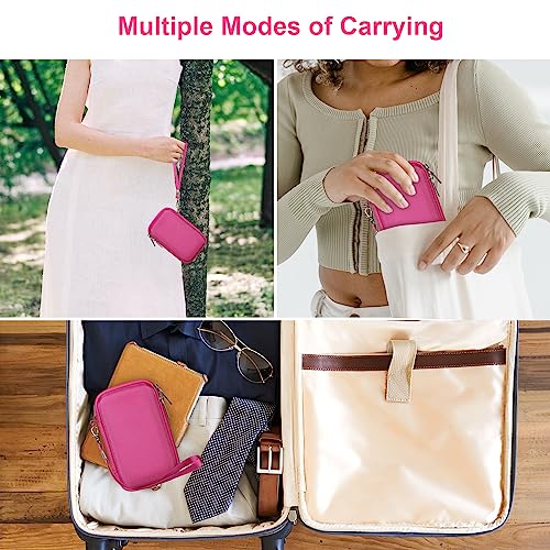 Image of Canboc Carrying Case for Sony RX100 VII / RX100 VI / RX100 V / RX100 IV / RX100 III Compact Digital Camera, Point and Shoot Vlogging Camera Bag, Zipper Mesh Pocket fits USB Cable, Batteries, Rosered