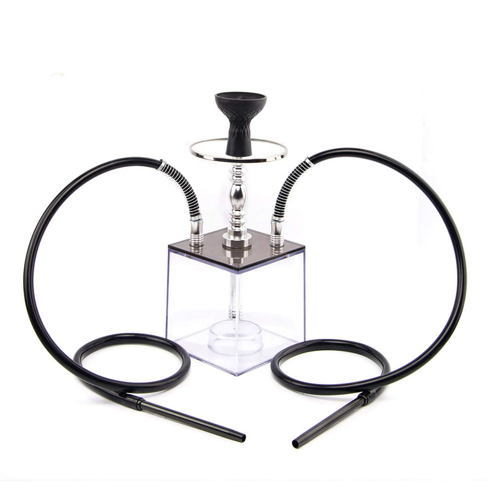 LED Shisha Shisha Set Micro Modern Acryl Bubble Shisha EIN Schlauch Big Smoke mit Silikonschale für Shisha und buntes LED-Licht, um das Rauchen zu genießen