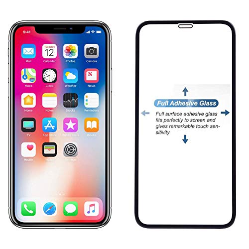 Image of STP FEEL Premium Tempered Glass Screen Protector Guard for iPhone X /XS /11 Pro (Black, Pack of 1) - Edge to Edge Coverage, Easy Installation Kit