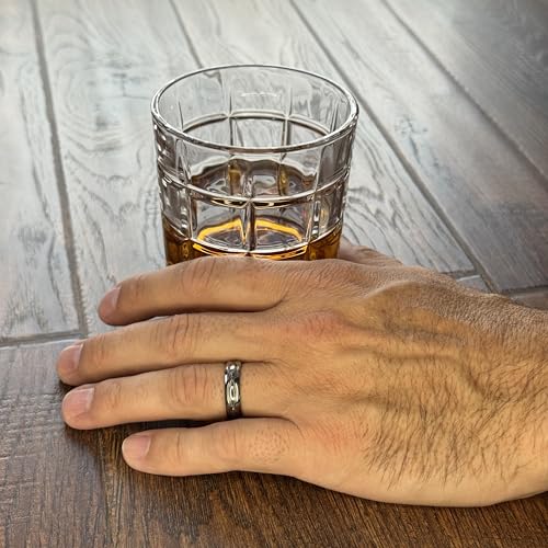 6mm Women’s Titanium Infinity Ring – Polished Comfort Fit Wedding Band with Engraved Symbol Design4