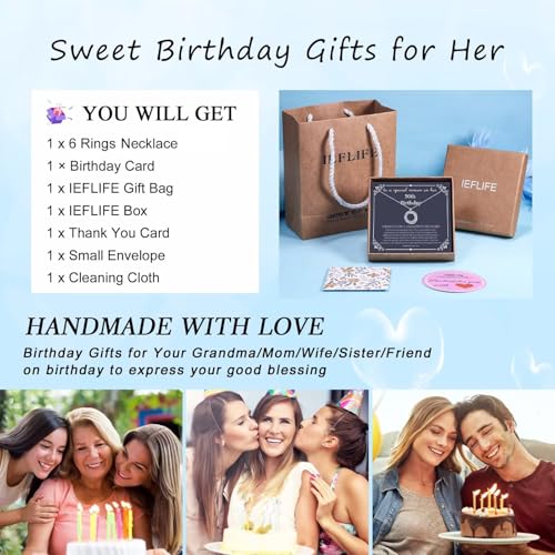 Image of IEFLIFE Birthday Gifts for Women, Sterling Silver Chain Birthday Necklaces, 40th 50th 60th 70th 80th 90th Birthday Necklace, 40 50 60 70 80 90 Years Old Birthday Gifts, 4 5 6 7 8 9 Decade Birthday Jewelry for Women