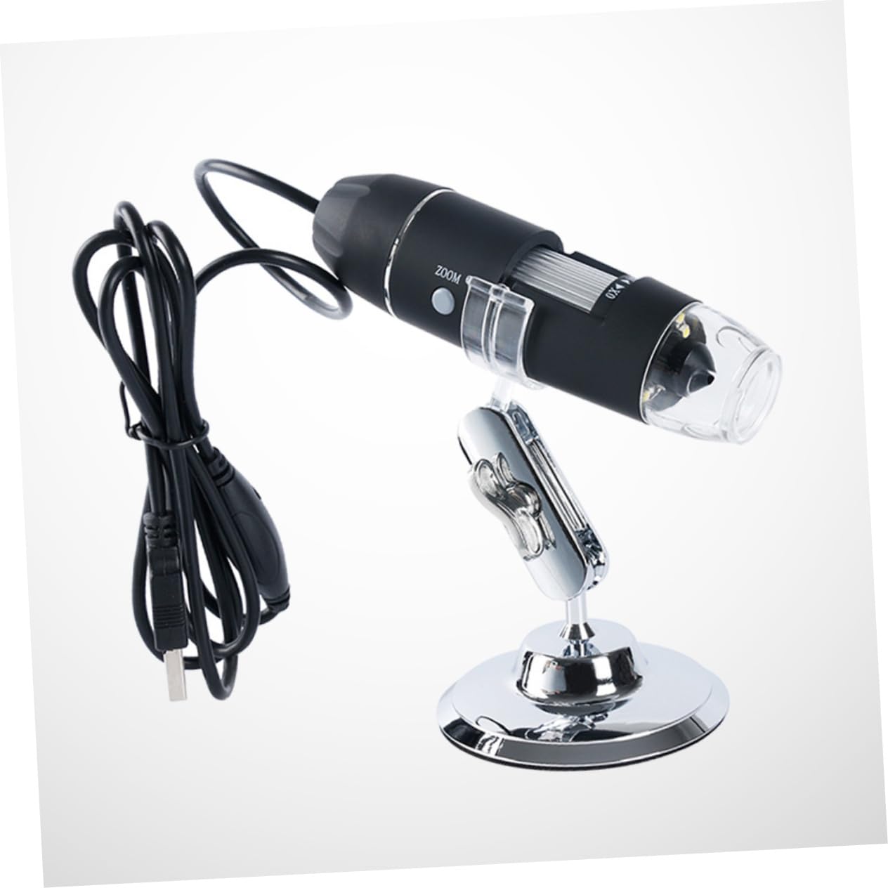 Veemoon Microscopía Electrónica Microscopio USB Digital con LED para Teléfono y Ordenador Microscopio Digital USB Portátil con Soporte Metálico de Aumento